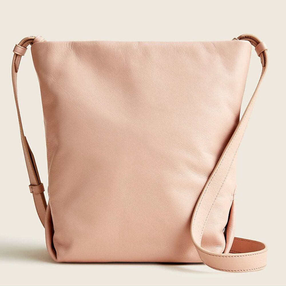 NWT J. Crew Oslo Soft Leather Nude Crossbody Bag with Adjustable Strap